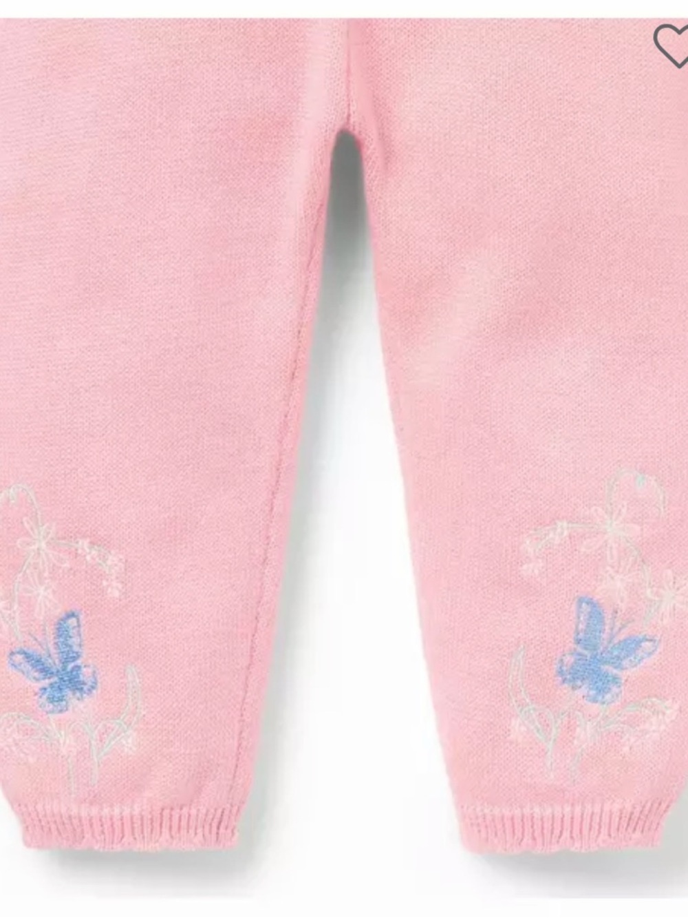 Janie and Jack Pink sweater Leggings with Bow and Butterfly Details - Picture 2 of 4